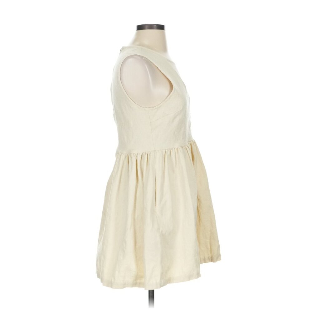 Free People Ivory Cotton Mesh Plunge Mini Dress – Size S - Picture 4 of 6